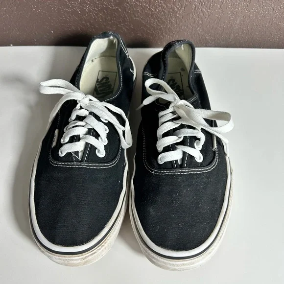 Vans Black and White Boat Shoes with Canvas Upper - Picture 1 of 4
